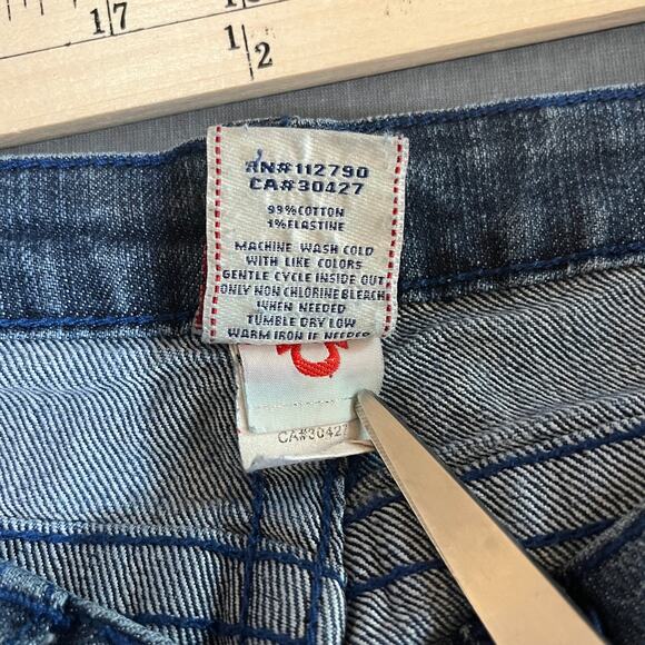 True Religion Skinny Jeans Womens Size 27 Blue Dark Wash Denim Low Rise‎ - Picture 7 of 10